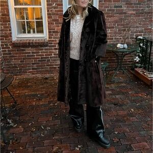 Genuine brown fur coat — Fur Label Authority